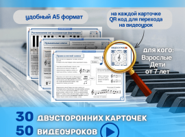 Музыкальная грамота с видеоуроками по сольфеджио - карточки. Набор включает 31 карточку формата А...